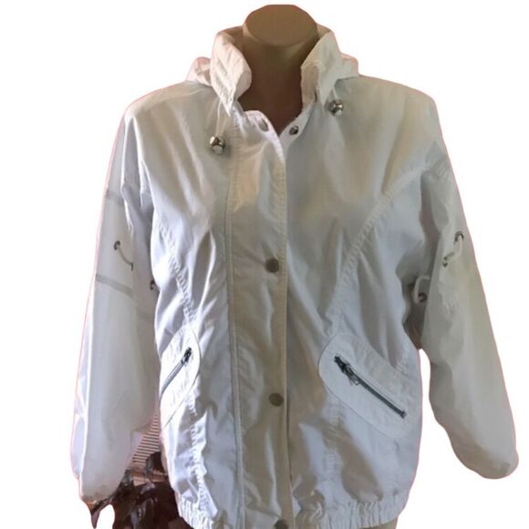 Vintage London Fog White Jacket LARGE - Picture 1 of 8
